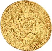 Gold Noble - Edward of Woodstock 1st issue: heavy type, France, 1362-1372 reverse image