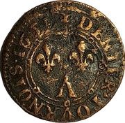 Denier Tournois - Charles II 2nd type, France, 1651-1652 reverse image