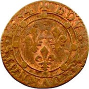 Double Tournois - Charles I 11th type, France, 1634 reverse image
