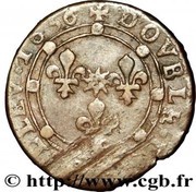 Double Tournois - Charles I 17th type, France, 1636 reverse image