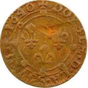 Double Tournois - Charles II 21st type, France, 1638-1642 reverse image