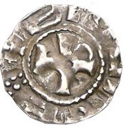 Denier - Immobilization in the name of William Brioude, France, 930-980 reverse image