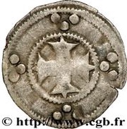 Denier anonymous ALTISIODOR; twelve pellets, France, 1150-1200 reverse image