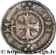 Denier anonymous ALTISIODOR; half crosslets, France, 1175-1200 reverse image