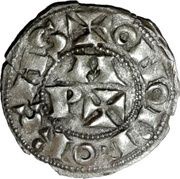 Obol immobilized in the name of Centule, France, 1080-1250 reverse image