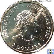 2 Dollars - Elizabeth II 6th Portrait - Tokyo Olympics - Passion; Black obverse image