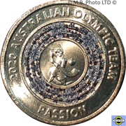 2 Dollars - Elizabeth II 6th Portrait - Tokyo Olympics - Passion; Black, Australia, 2020 reverse image