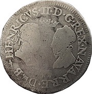 Teston - Henri II and Marguerite of Valois 4 Arms shield, France, 1577 obverse image