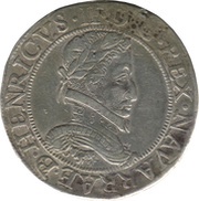 Franc with four H - Henry II 2nd type obverse image