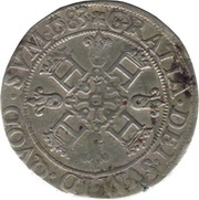 Franc with four H - Henry II 2nd type, France, 1583-1584 reverse image