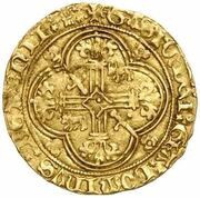 Gold Ecu with knight - Gaston X of Grailly, France, 1436-1472 reverse image