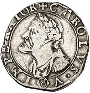 Teston - Immobilization in the name of Charles V obverse image