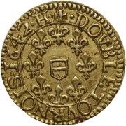 Double Tournois - Maximilian III Pattern, France, 1642 reverse image