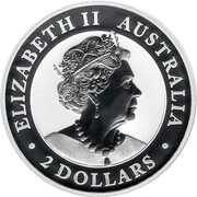 2 Dollars - Elizabeth II 6th Portrait - Hand of Faith Nugget; High Relief obverse image