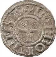 Denier - Immobilization in the name of Louis, France, 1160-1205 reverse image