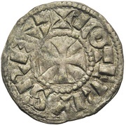 Denier immobilized in the name of Lothair II obverse image