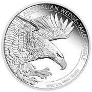 2 Dollars - Elizabeth II 6th Portrait - Australian Wedge-Tailed Eagle - Silver Proof, Australia, 2020 reverse image