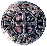 Denier anonymous of John II, France, 1286-1305 reverse image