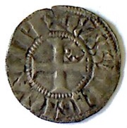 Denier anonymous of John II ermines in third of obverse, France, 1286-1305 reverse image