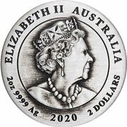 2 Dollars - Elizabeth II 6th Portrait - 75 Years End of WWII - Silver Antique obverse image