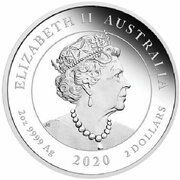 2 Dollars - Elizabeth II 6th Portrait - Year of the Mouse - Silver Coin obverse image
