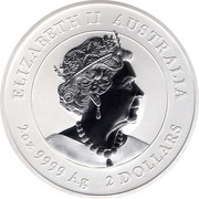 2 Dollars - Elizabeth II 6th Portrait - Year of the Mouse - Silver Bullion Coin obverse image