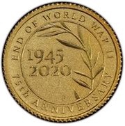 2 Dollars - Elizabeth II 6th Portrait - 75 Years since end of WWII, Australia, 2020 reverse image