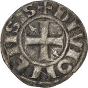 Denier with two pellets - Odo II, France, 1143-1162 reverse image