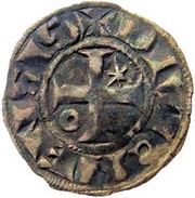 Denier with stars - Robert II Dijon, France, 1272-1299 reverse image
