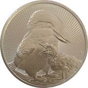 2 Dollars - Elizabeth II 6th Portrait - Kookaburra Silver Bullion - High Relief, Australia, 2020 reverse image