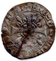 Engrogne with shield - Philip III, France, 1419-1467 reverse image