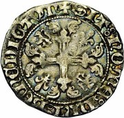 Blanc with shield at seven quarters - Philip III, France, 1439-1452 reverse image