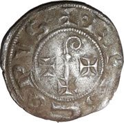 Denier anonymous with crozier three pellets obverse image