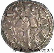 Denier - Roger I Trencavel, France, 1130-1150 reverse image