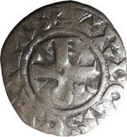 Denier with annulet - Theobald II, France, 1125-1152 obverse image
