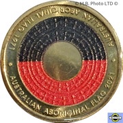 2 Dollars - Elizabeth II 6th Portrait - 50th Anniversary of the Aboriginal Flag, Australia, 2021 reverse image