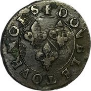 Double Tournois - Francis 18th type, France, 1605-1614 reverse image