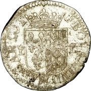 ¼ Ecu - Francis and Louise-Marguerite 2nd type, France, 1605-1614 obverse image