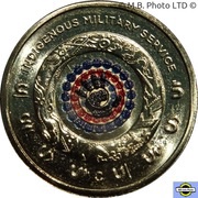 2 Dollars - Elizabeth II 6th Portrait - Lest We Forget - Indigenous Military Service, Australia, 2021 reverse image