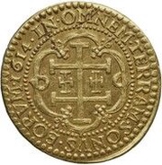 Double Gold Ecu - Louise Marguerite, France, 1614 reverse image