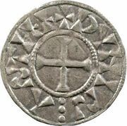 Denier anonymous crosslets, France, 1040-1080 reverse image