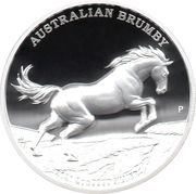 2 Dollars - Elizabeth II 6th Portrait - Australian Brumby - Silver Proof - High Relief, Australia, 2021 reverse image