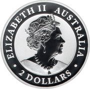 2 Dollars - Elizabeth II 6th Portrait - Golden Eagle Nugget - High Relief, Australia, 2021 obverse image