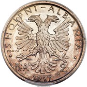 2 Franga Ari Zog; Prova obverse image