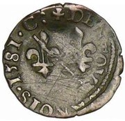 Denier Tournois - Louis II 2nd type, France, 1581-1582 reverse image