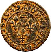Denier Tournois - Gaston d'Orléans 8th type reverse image