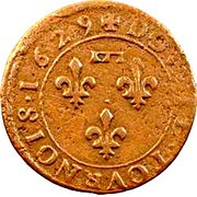 Double Tournois - Gaston d'Orléans 6th type reverse image