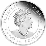2 Dollars - Elizabeth II 6th Portrait - Year of the Ox - Silver Bullion Coin obverse image