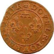 Double Tournois - Gaston d'Orléans 9th type, France, 1635 reverse image