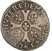 Quinzain - Gaston 1st type, France, 1643-1644 reverse image